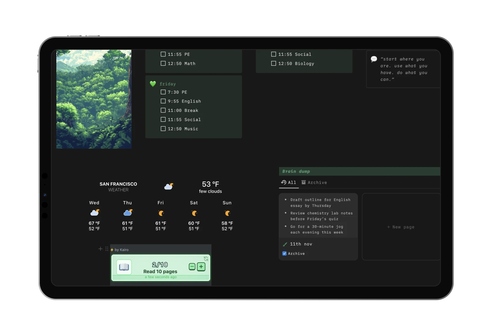 Green School Planner preview 2